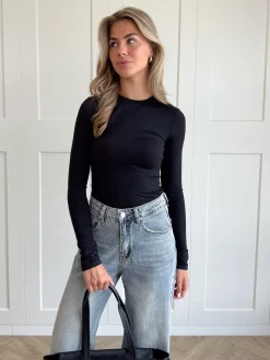 Basic stretch top Vana zwart
