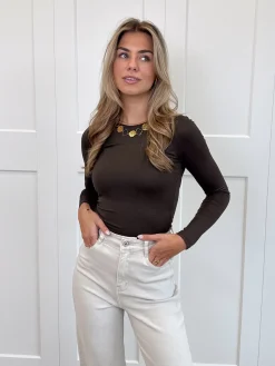 Basic Top Elise bruin