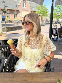Bella Lace Top geel