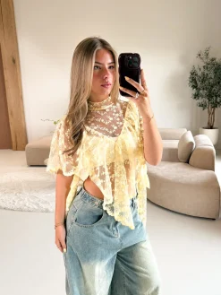 Bella Lace Top geel