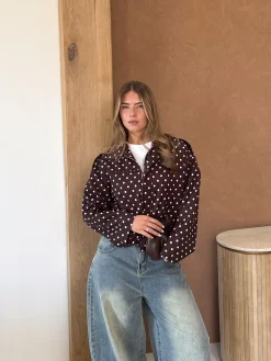 Bente polkadots jacket bruin