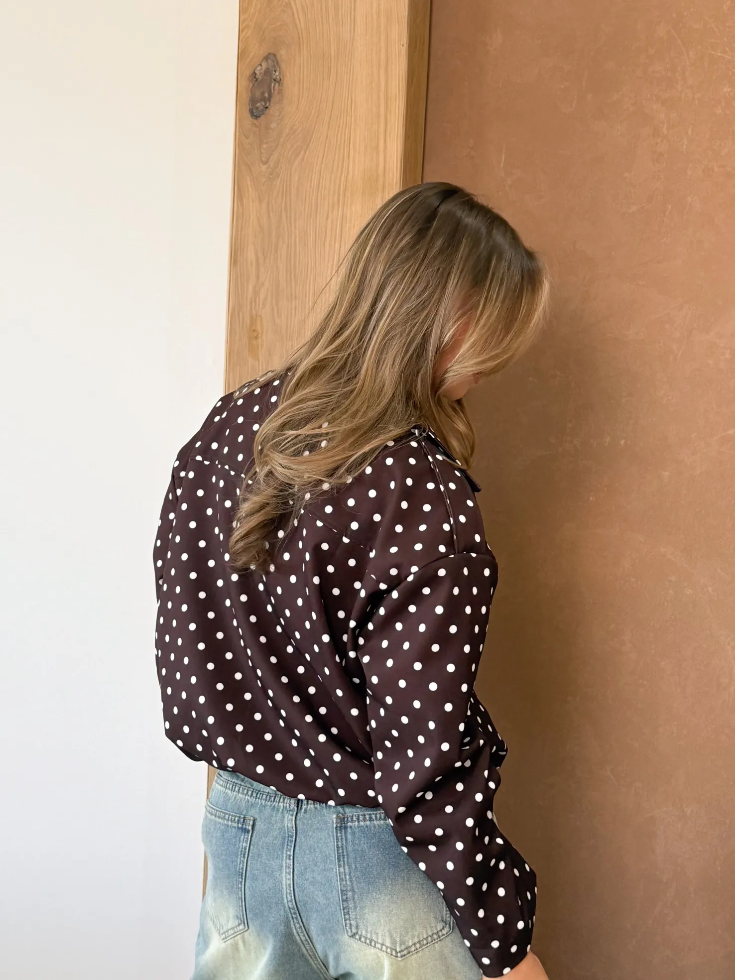 Bente polkadots jacket bruin
