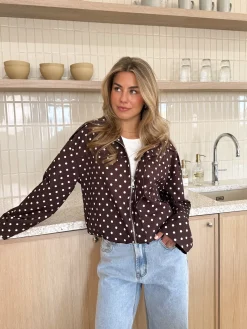 Bente polkadots jacket bruin