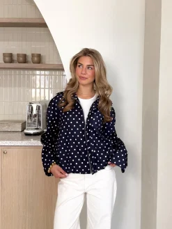 Bente polkadots jacket navi