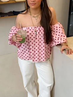 Bibi polkadots top pink
