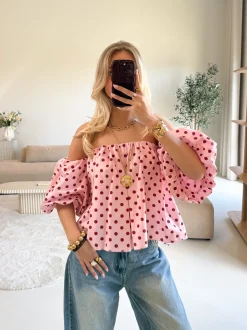 Bibi polkadots top pink