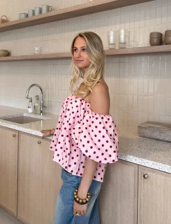 Bibi polkadots top pink