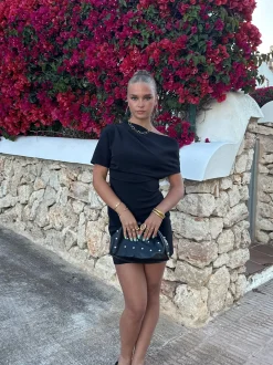 Black dress off shoulder