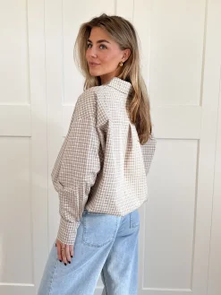 Blouse Lilianne bruin geruit