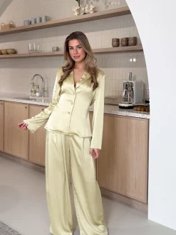 Blouse satin Fem groen