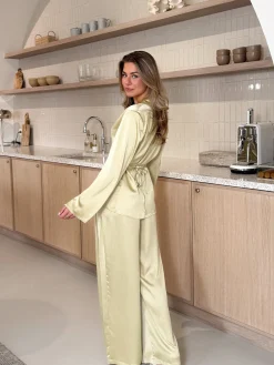 Blouse satin Fem groen