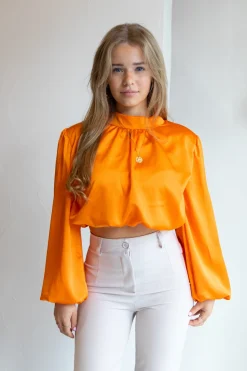 Blouse satin Nora oranje