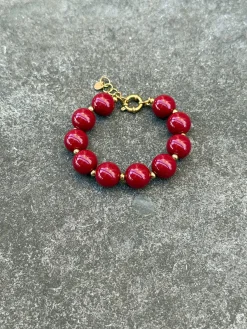 Bordeaux kralen armband