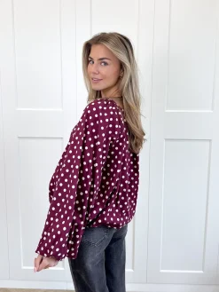 Bordeaux polkodots top Isaline