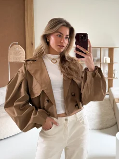 Cato trenchcoat taupe