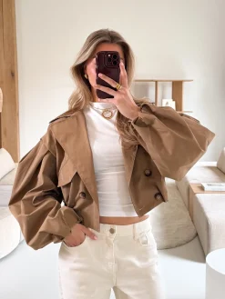 Cato trenchcoat taupe