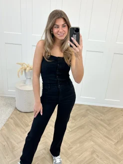 Denim jumpsuit May zwart