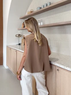 Gilet Esra camel