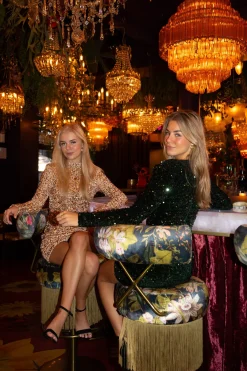 Glitter jurk Lisanne groen