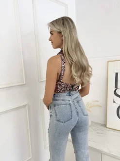 Glitter top Romée champagne
