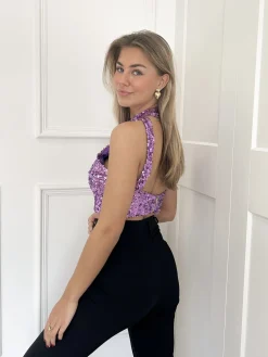 Glitter top Romée lila