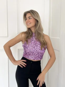 Glitter top Romée lila
