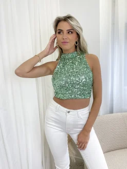 Glitter top Romée mint