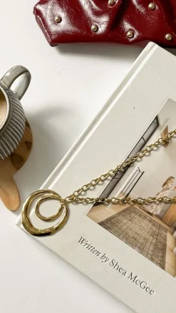 Gouden Moon Circle ketting