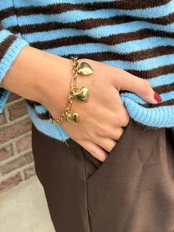 Heart aura armband goud