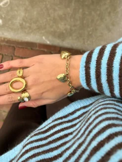 Heart aura armband goud