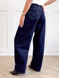 Jeans balloon Elina donkerblauw