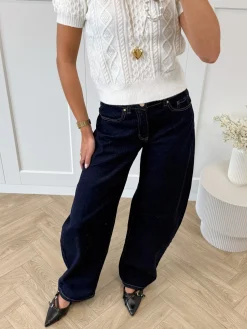 Jeans balloon Elina donkerblauw