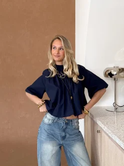 Jess blouse navy blauw