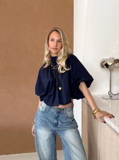 Jess blouse navy blauw