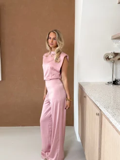 Jumpsuit satin Lily blush