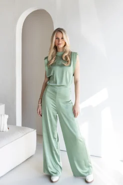 Jumpsuit satin Lily mint