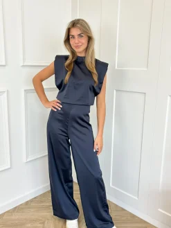 Jumpsuit satin Lily navy