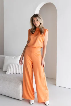 Jumpsuit satin Lily oranje