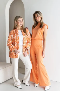 Jumpsuit satin Lily oranje