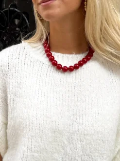 Kralen ketting bordeaux