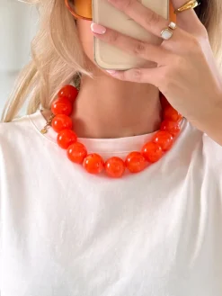 Kralen ketting oranje