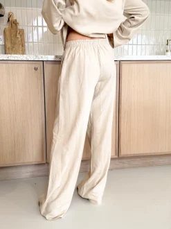 Linnen broek Lua taupe