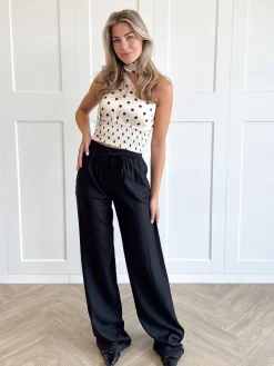 Linnen broek Maya zwart