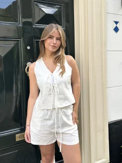 Linnen short Myla wit