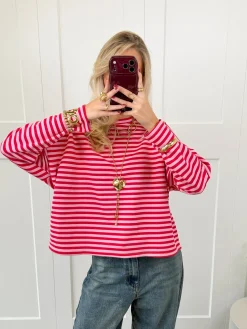 Longsleeve Sophie roze/rood