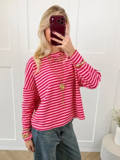 Longsleeve Sophie roze/rood
