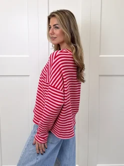 Longsleeve Sophie roze/rood