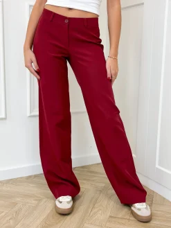 Low waist pantalon Anouk bordeaux