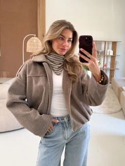 Madelief jas taupe