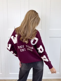 New York trui bordeaux